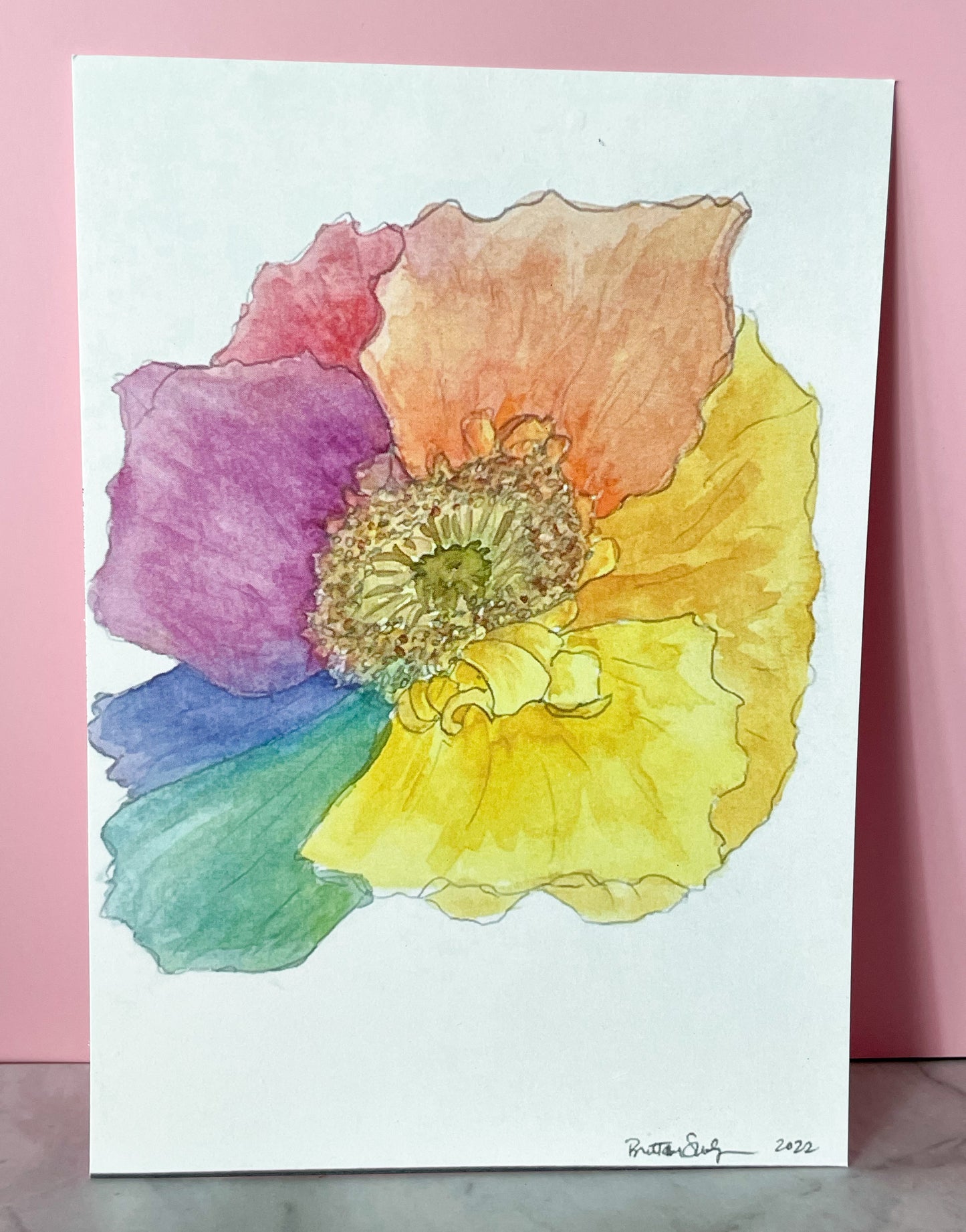 Rainbow Flower Watercolor Cards