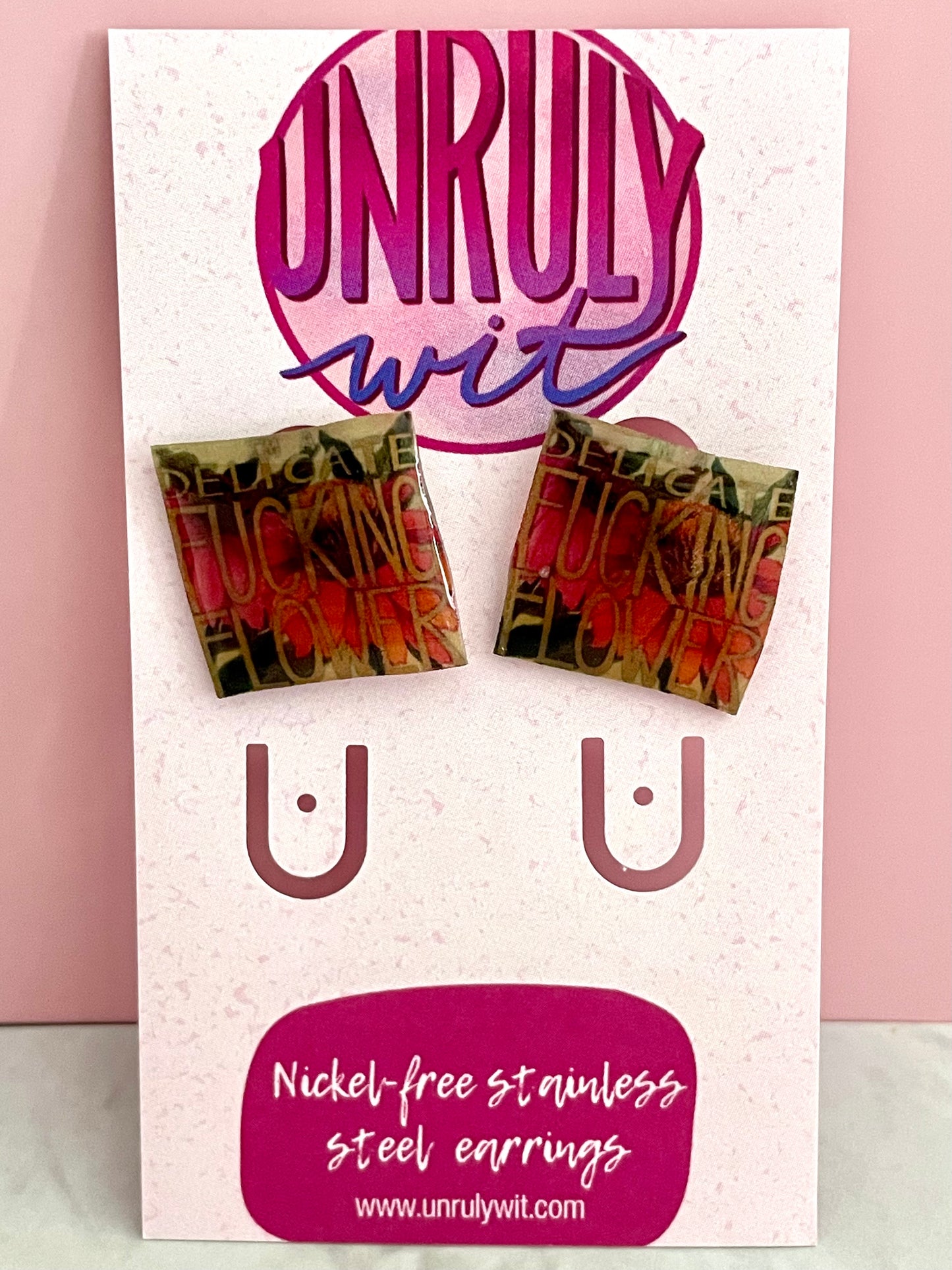 Delicate Fucking Flower Translucent Stud Earrings