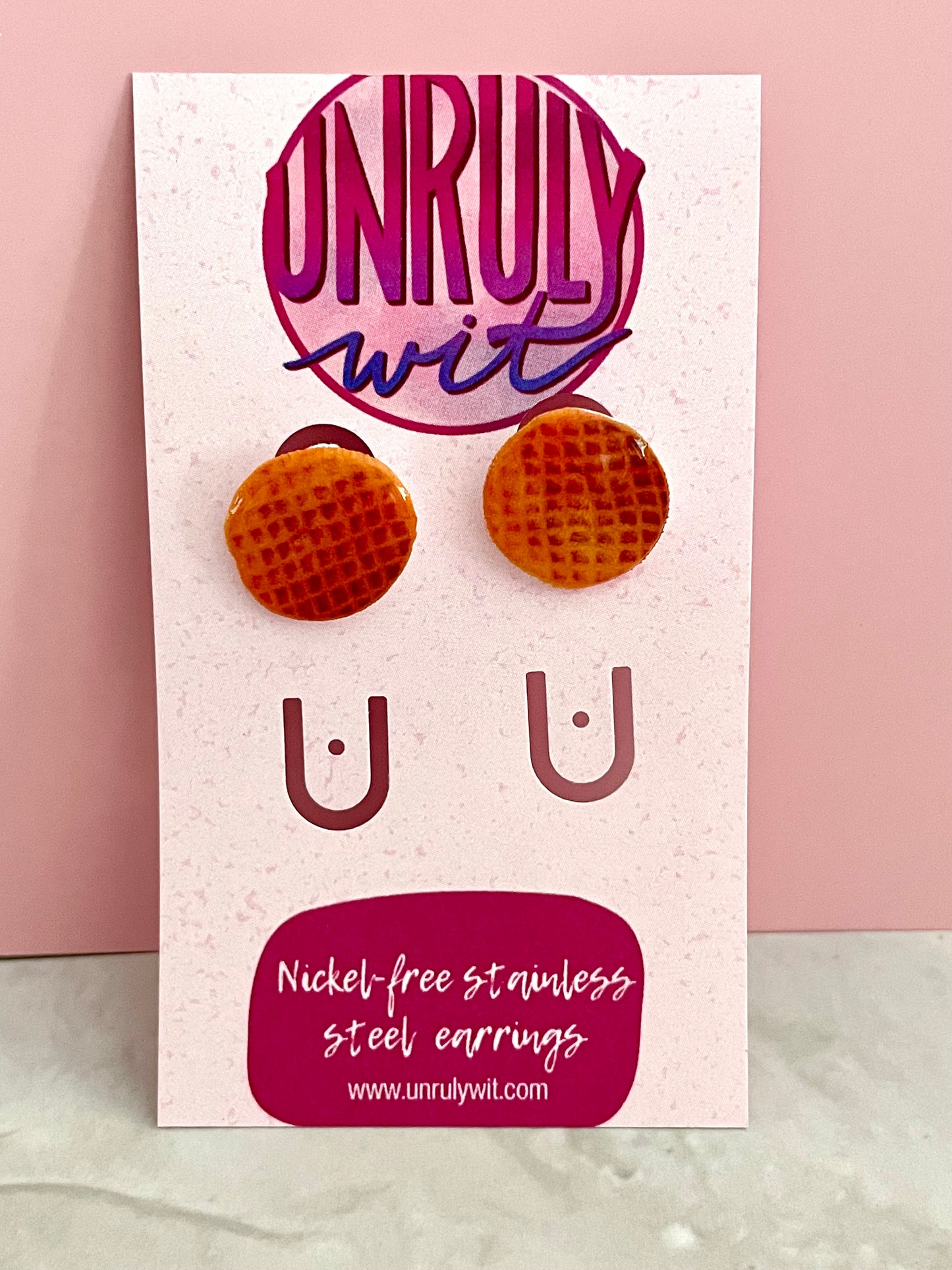 Waffle Stud Earrings