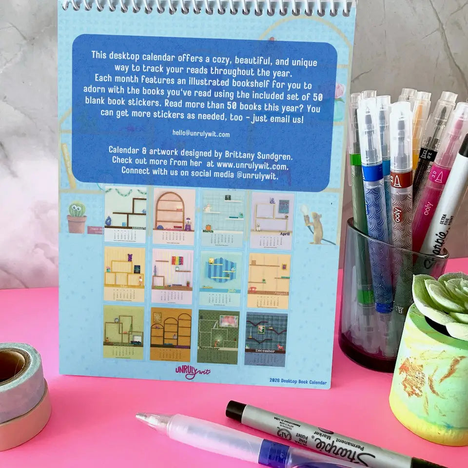 2026 Book Tracking Desktop Calendar