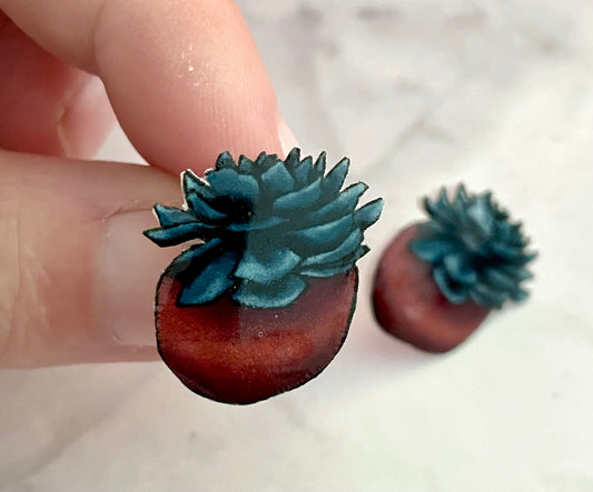 Sweet Succulent Stud Earrings
