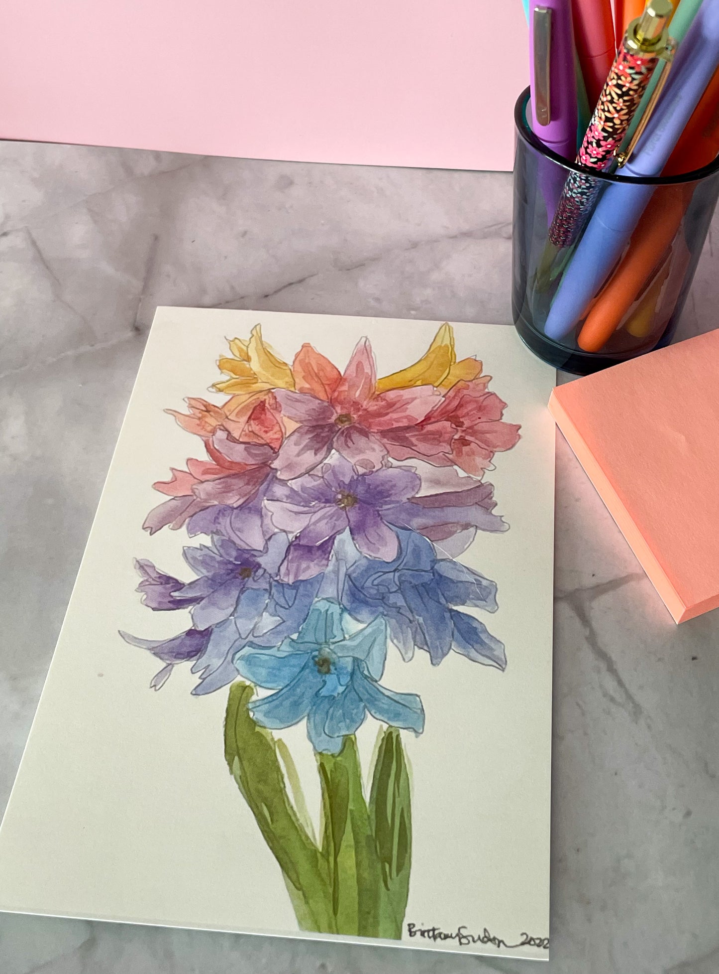 Rainbow Flower Watercolor Cards