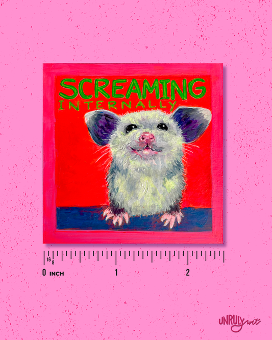 Screaming Internally Possum 2.5" Vinyl Sticker