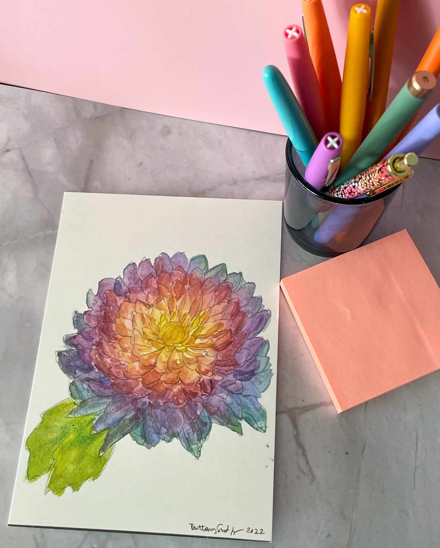 Rainbow Flower Watercolor Cards