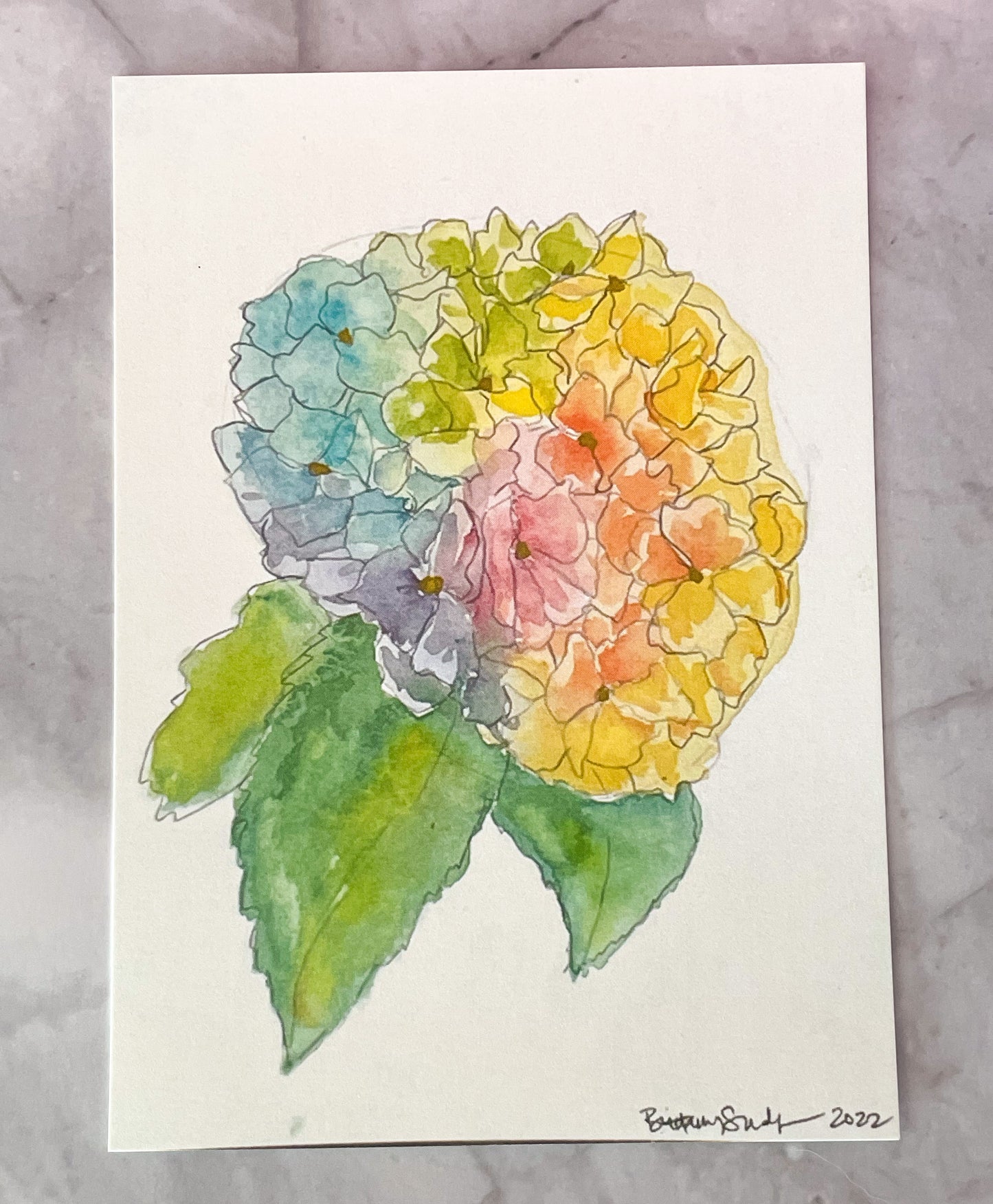 Rainbow Flower Watercolor Cards