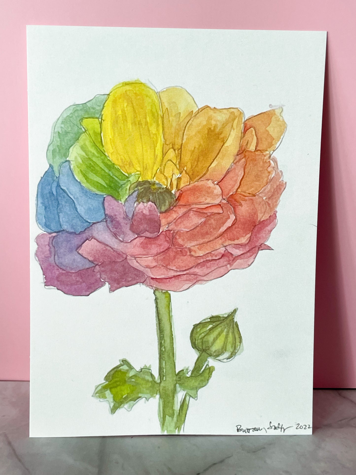 Rainbow Flower Watercolor Cards