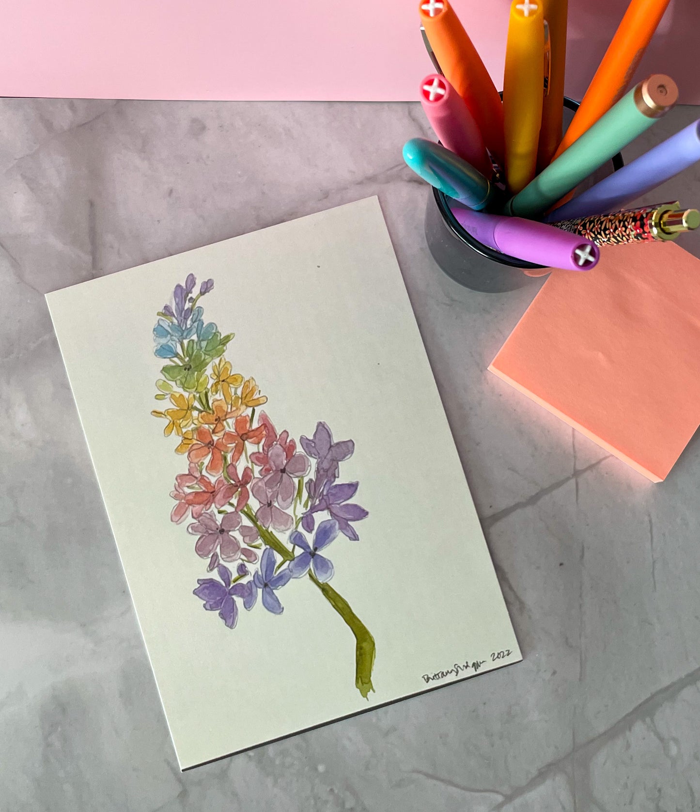Rainbow Flower Watercolor Cards