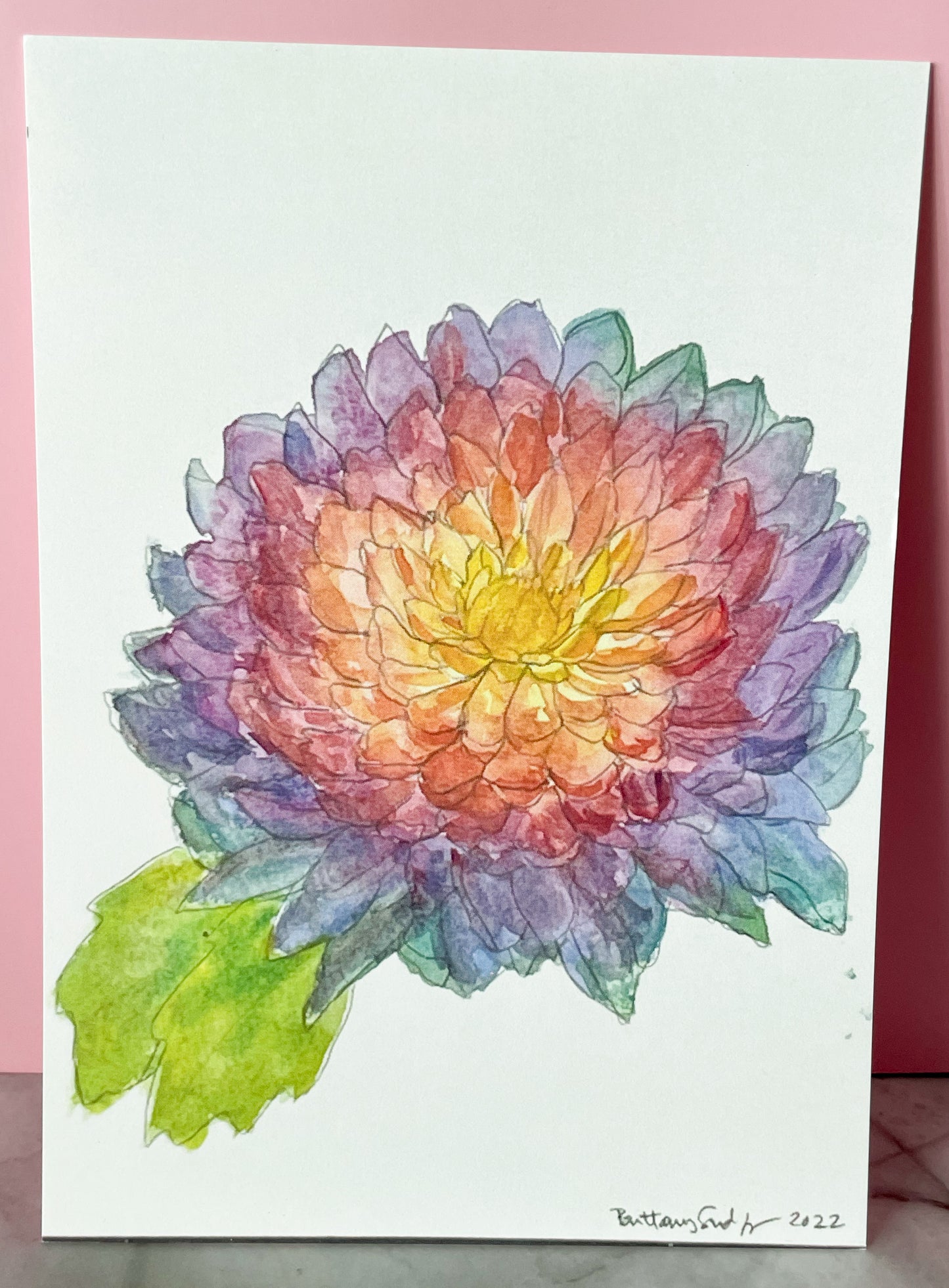 Rainbow Flower Watercolor Cards