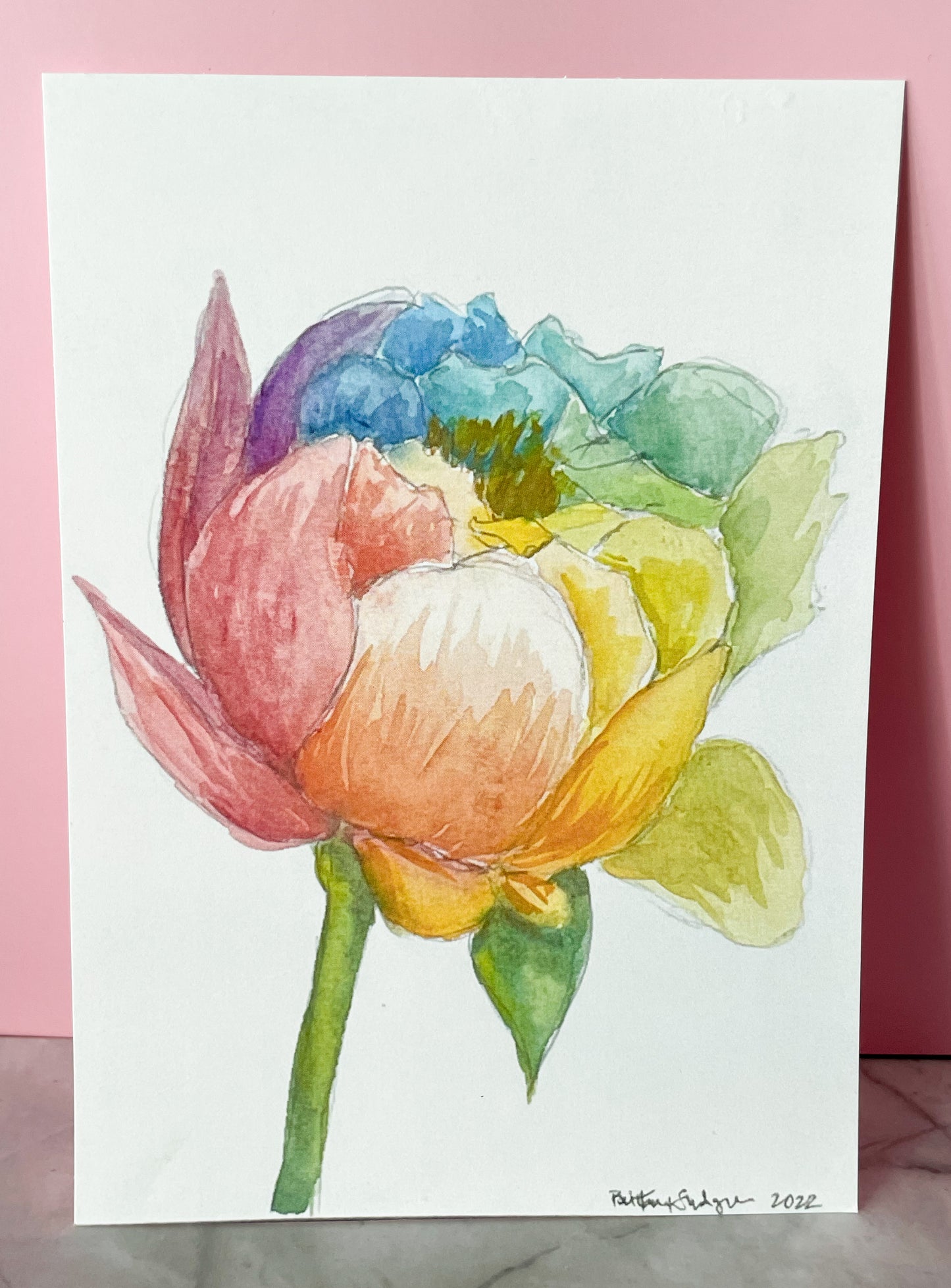 Rainbow Flower Watercolor Cards