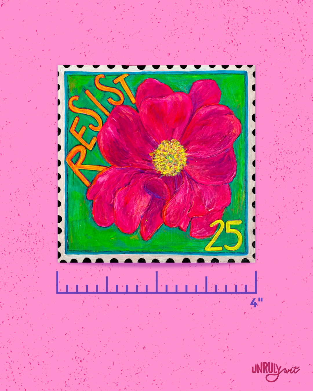 Resist Flower 4" Print