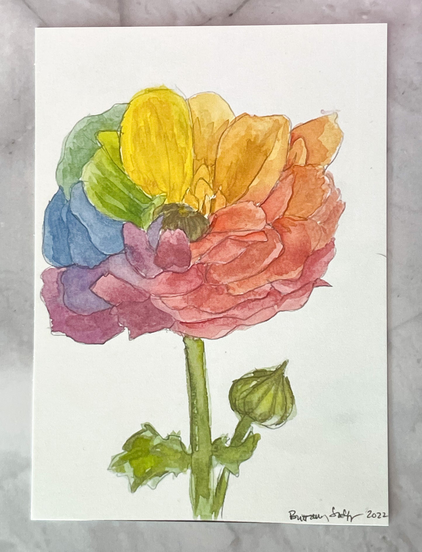 Rainbow Flower Watercolor Cards
