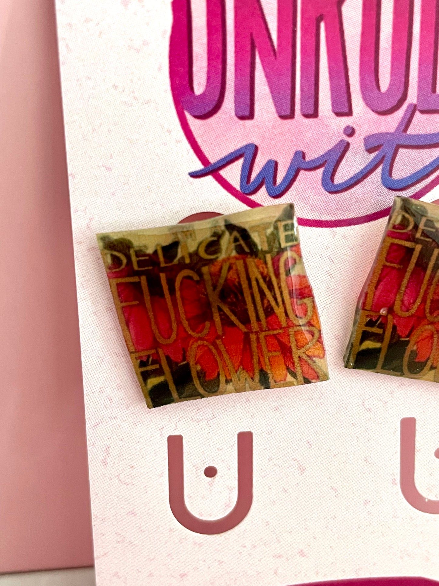 Delicate Fucking Flower Translucent Stud Earrings