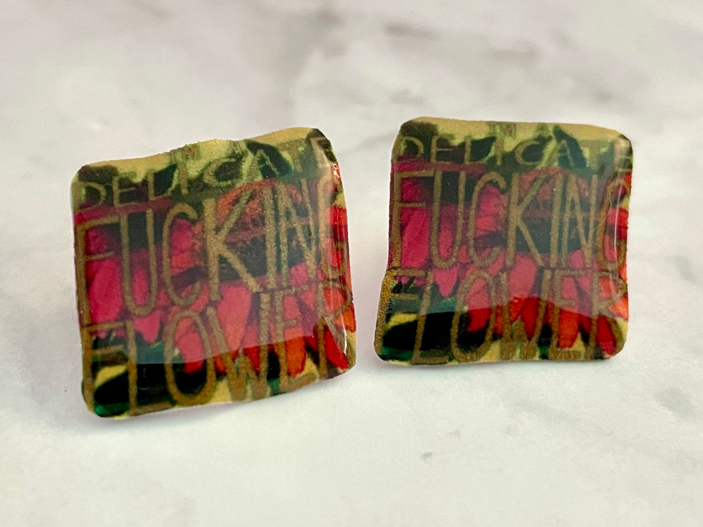 Delicate Fucking Flower Stud Earrings
