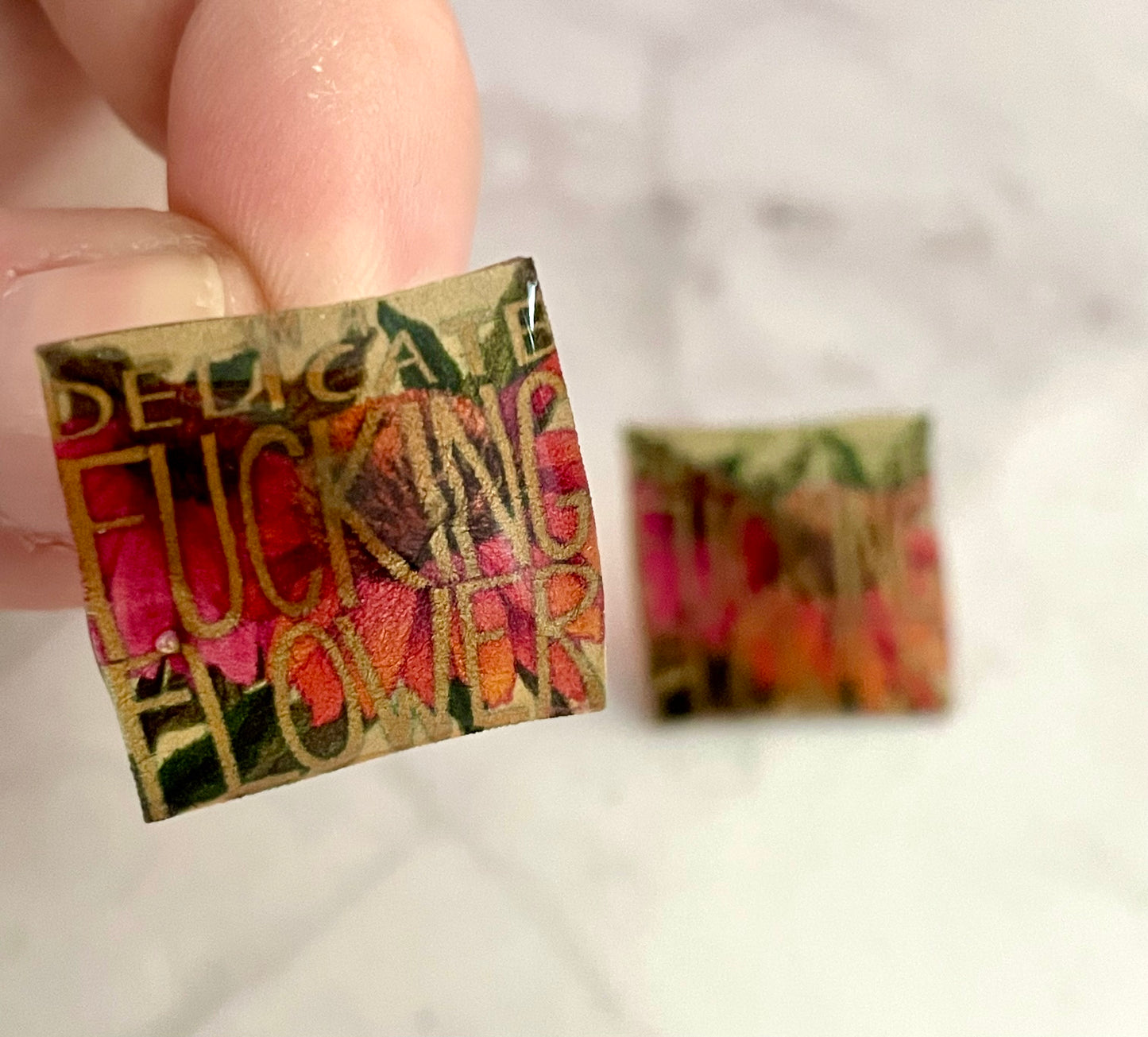 Delicate Fucking Flower Translucent Stud Earrings