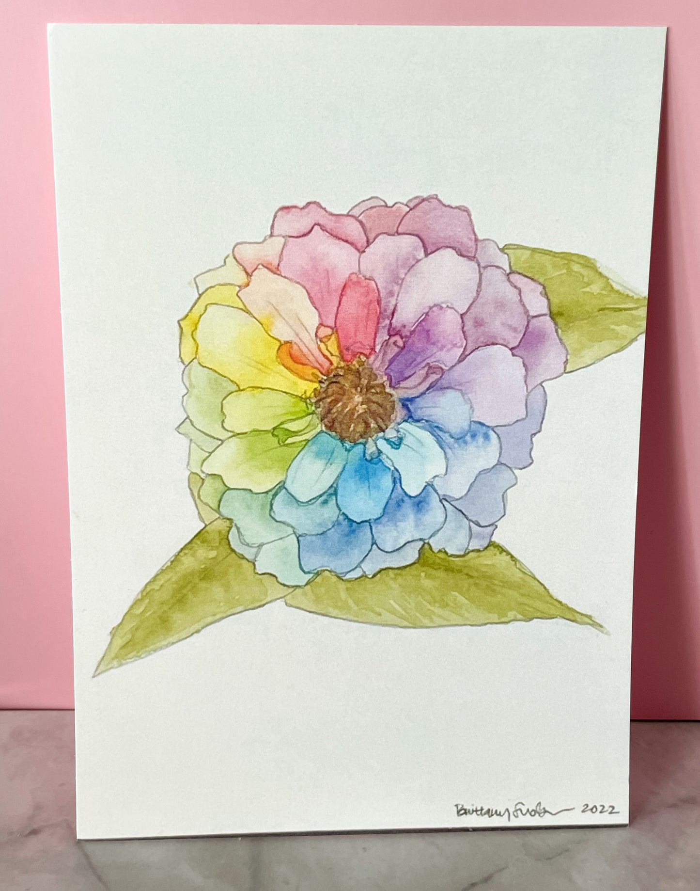 Rainbow Flower Watercolor Cards