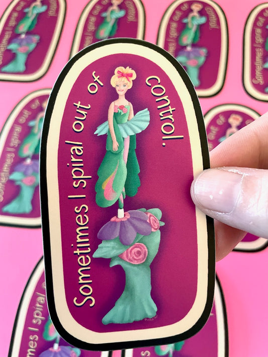 Sometimes I Spiral Out of Control Vinyl Sticker
