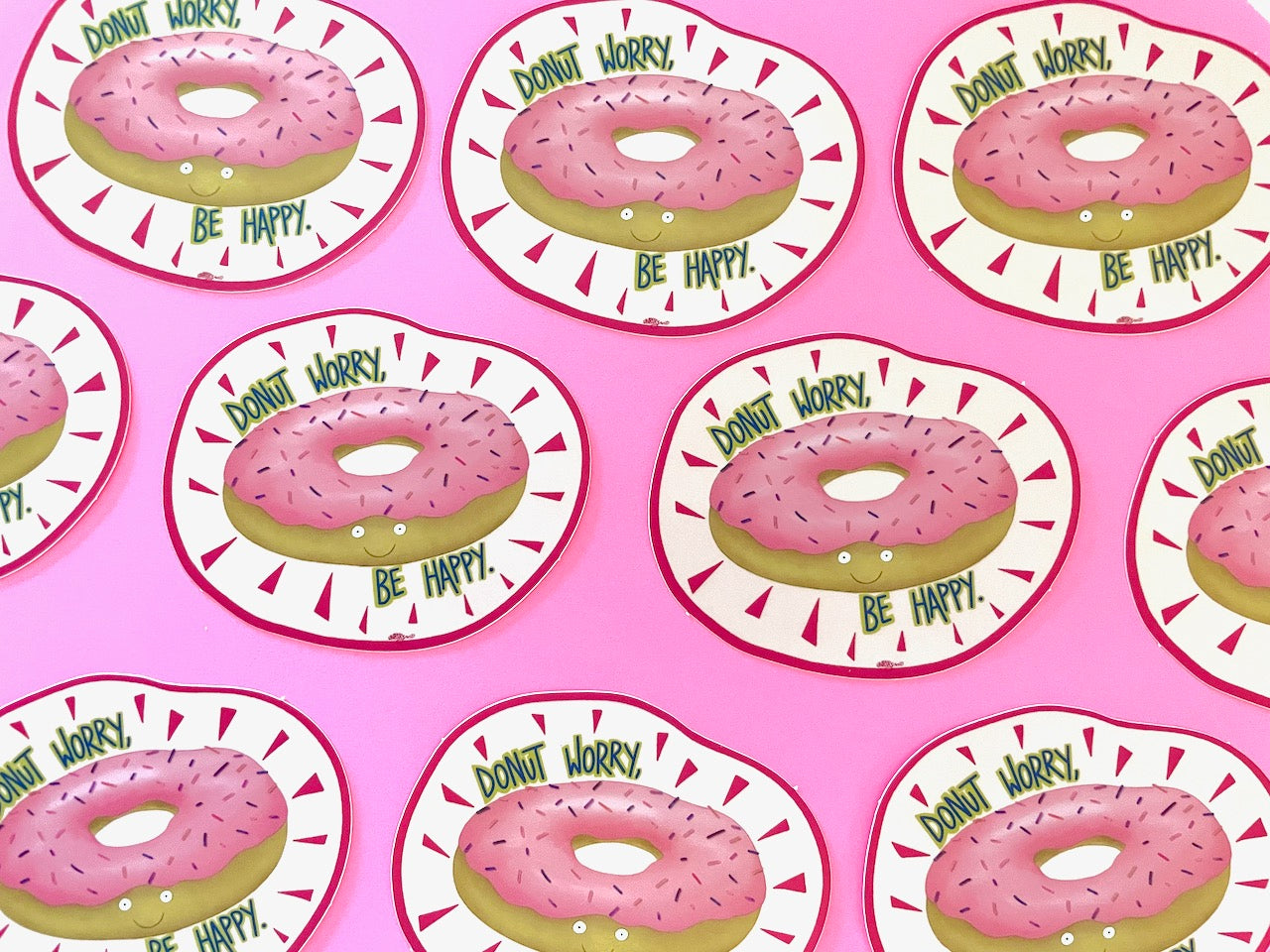 Donut Worry, Be Happy 3” Vinyl Sticker