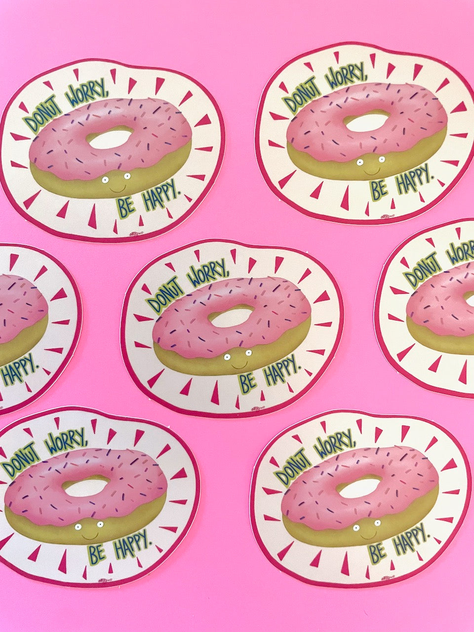 Donut Worry, Be Happy 3” Vinyl Sticker