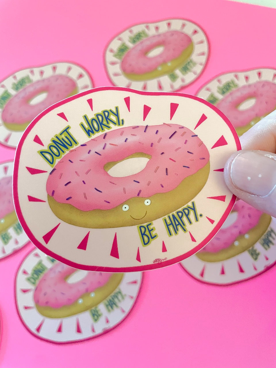 Donut Worry, Be Happy 3” Vinyl Sticker