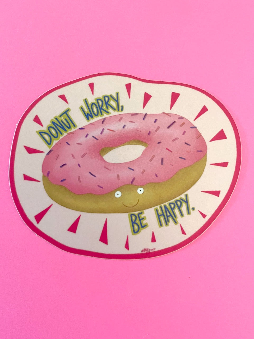 Donut Worry, Be Happy 3” Vinyl Sticker