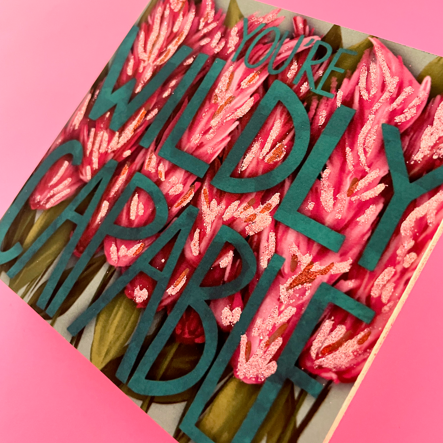 You're Wildly Capable Celosia Hand-Embellished Art Print