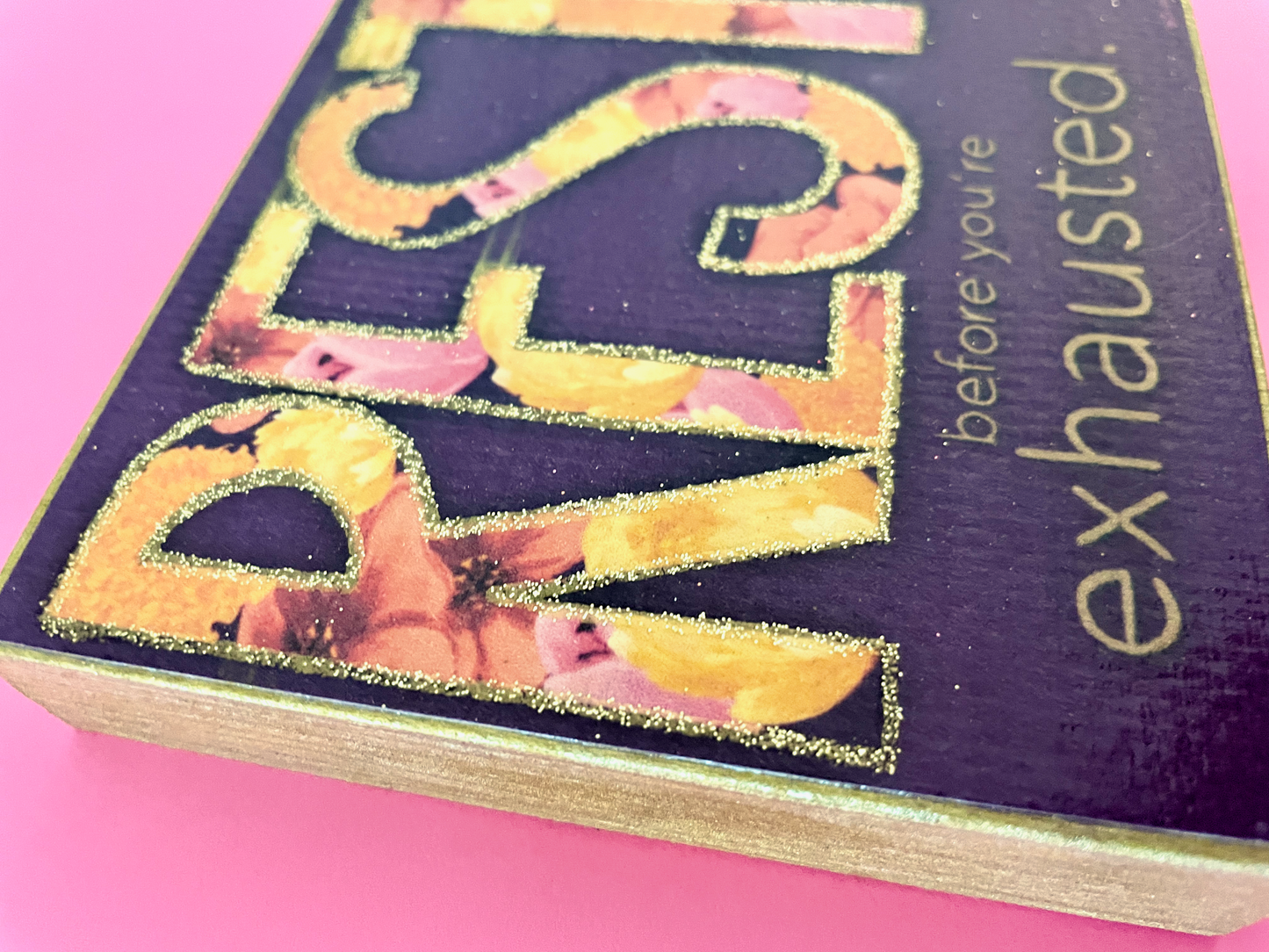 Rest Before You're Exhausted Hand-Embellished Art Print