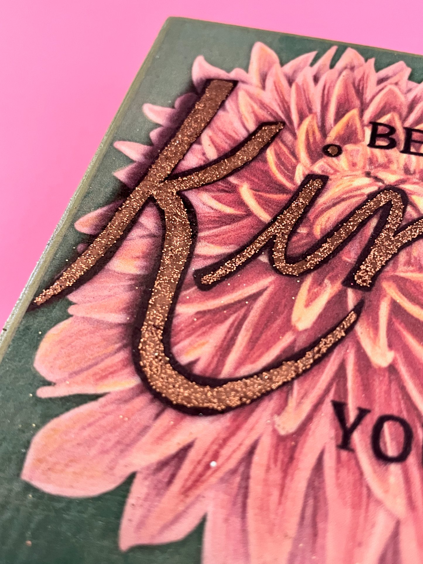 Be Kind to Yourself Dahlia Hand-Embellished Art Print