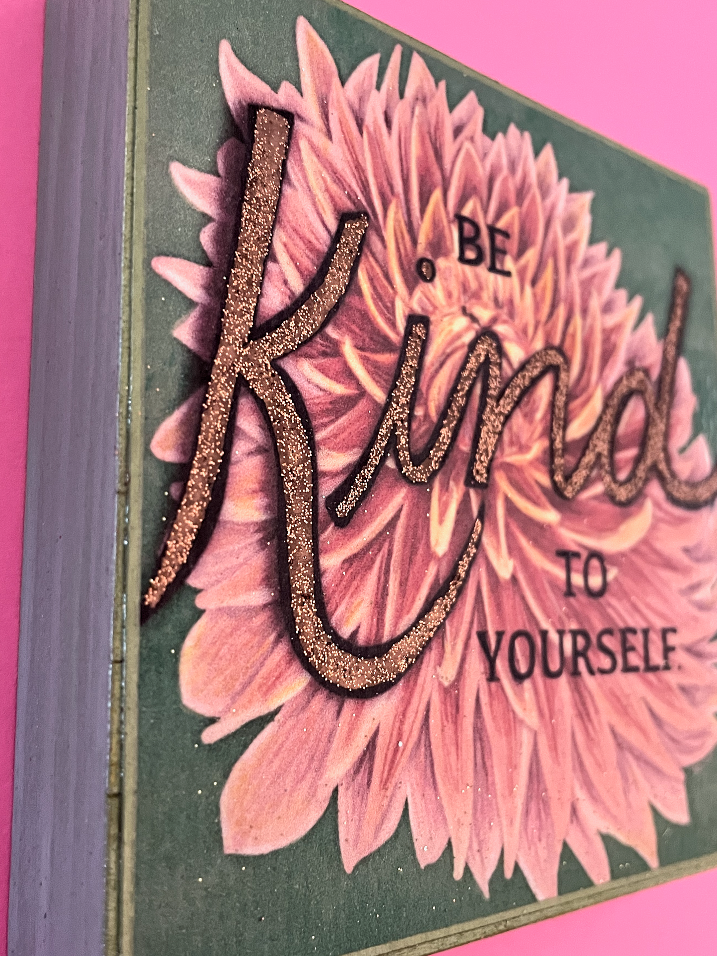 Be Kind to Yourself Dahlia Hand-Embellished Art Print