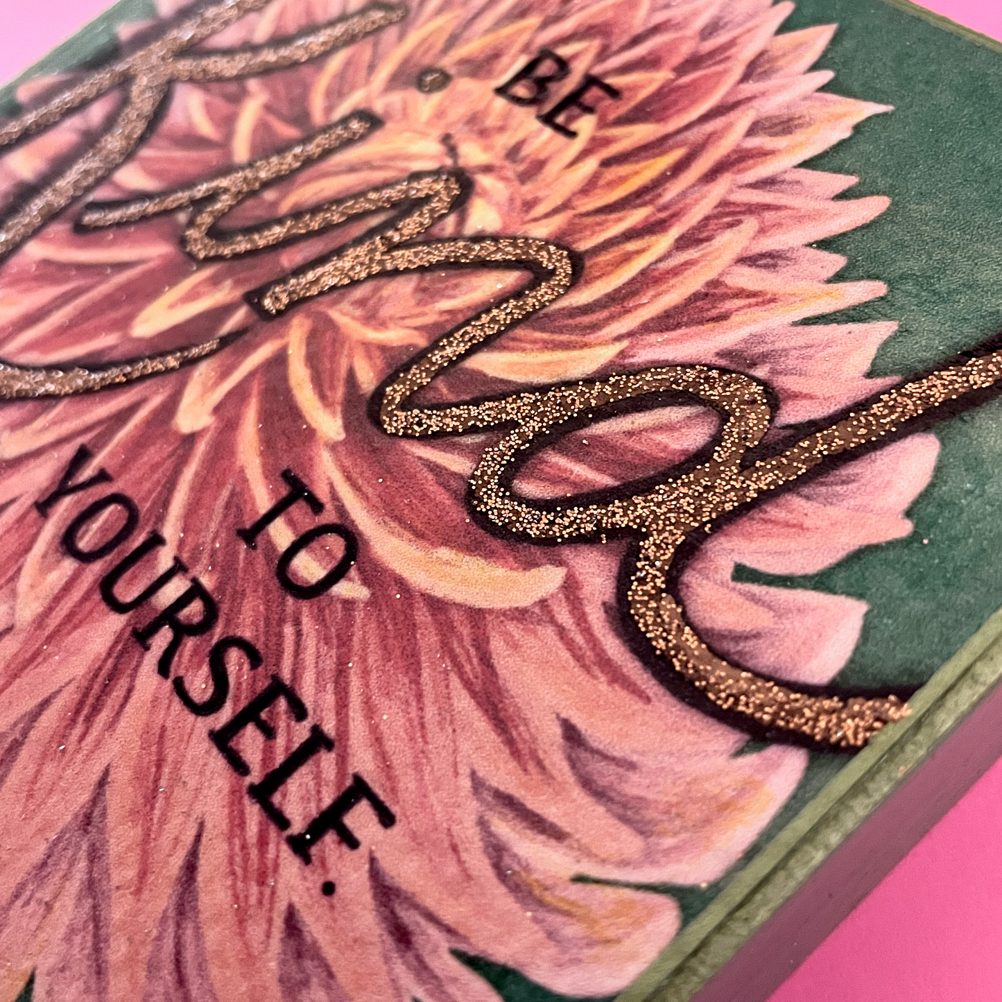 Be Kind to Yourself Dahlia Hand-Embellished Art Print