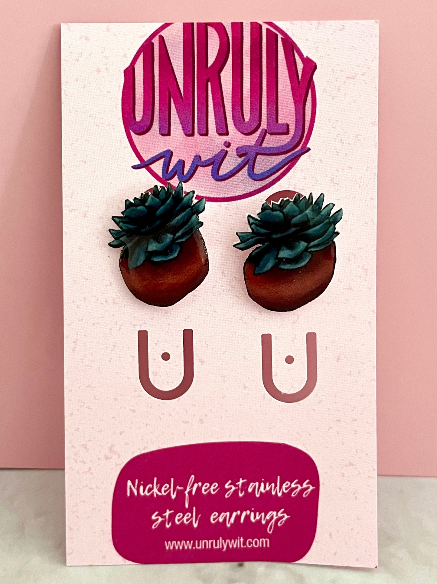 Sweet Succulent Stud Earrings