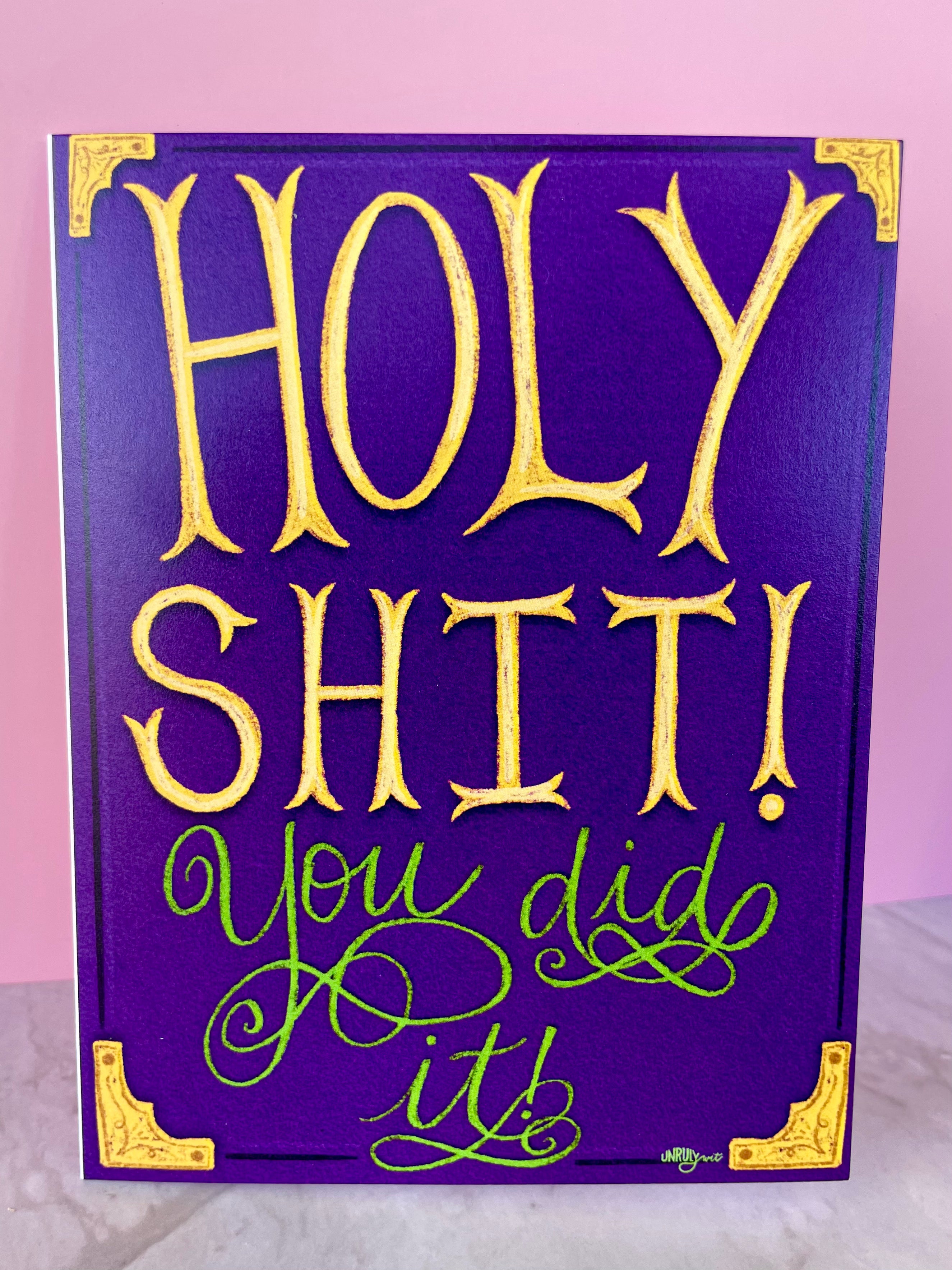 Holy Shit You Graduated Banner - Red Glitter Class Of 2025 Graduation Party Decor