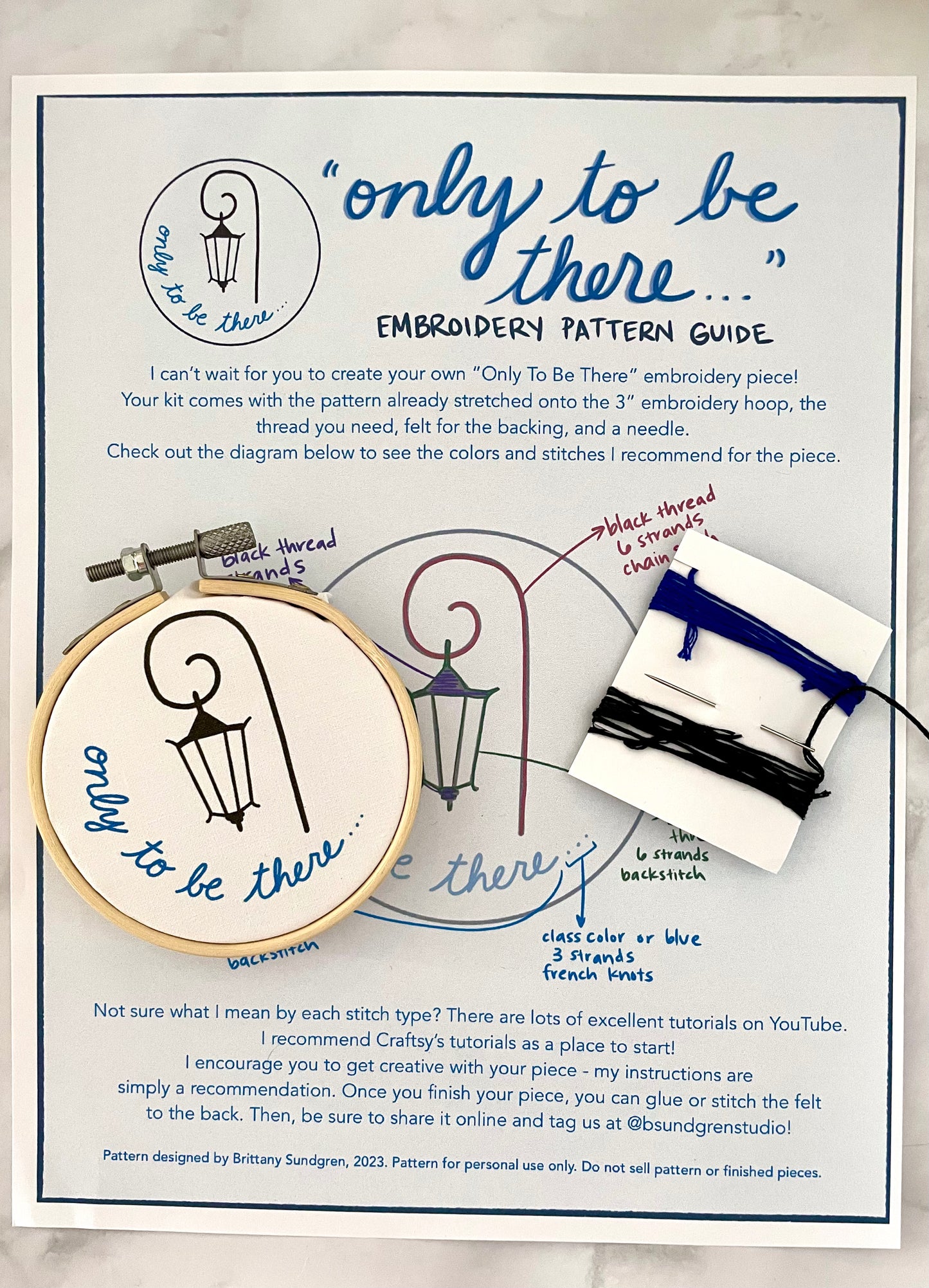 Wellesley College “Only To Be There” Embroidery Kit