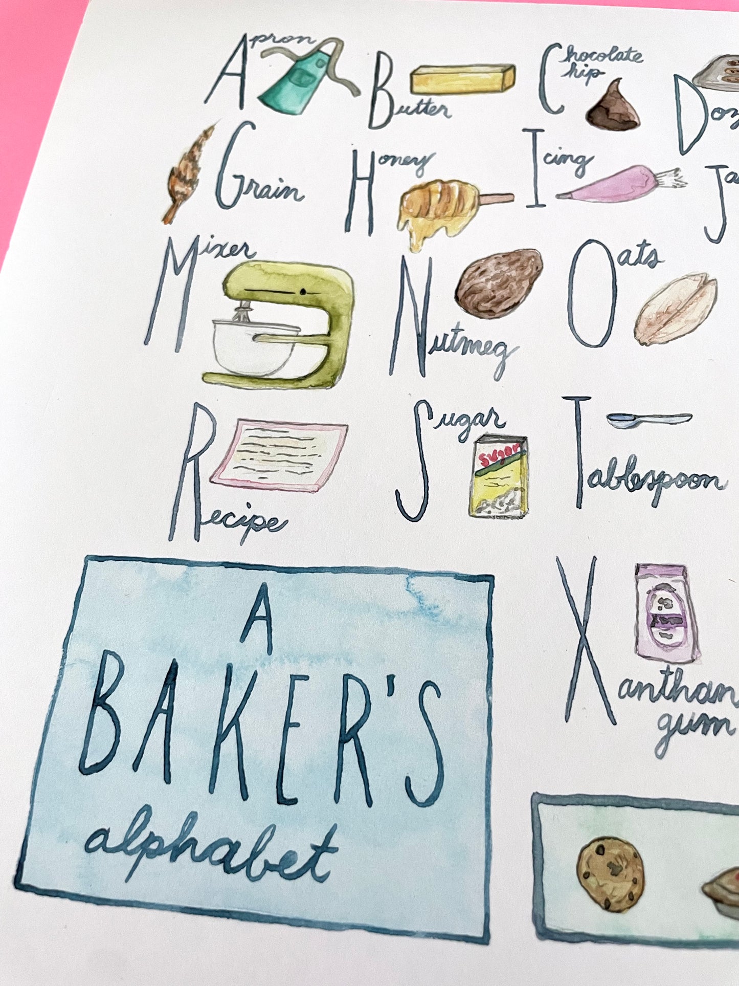 A Baker's Alphabet 9"x12" Archival Giclee Print