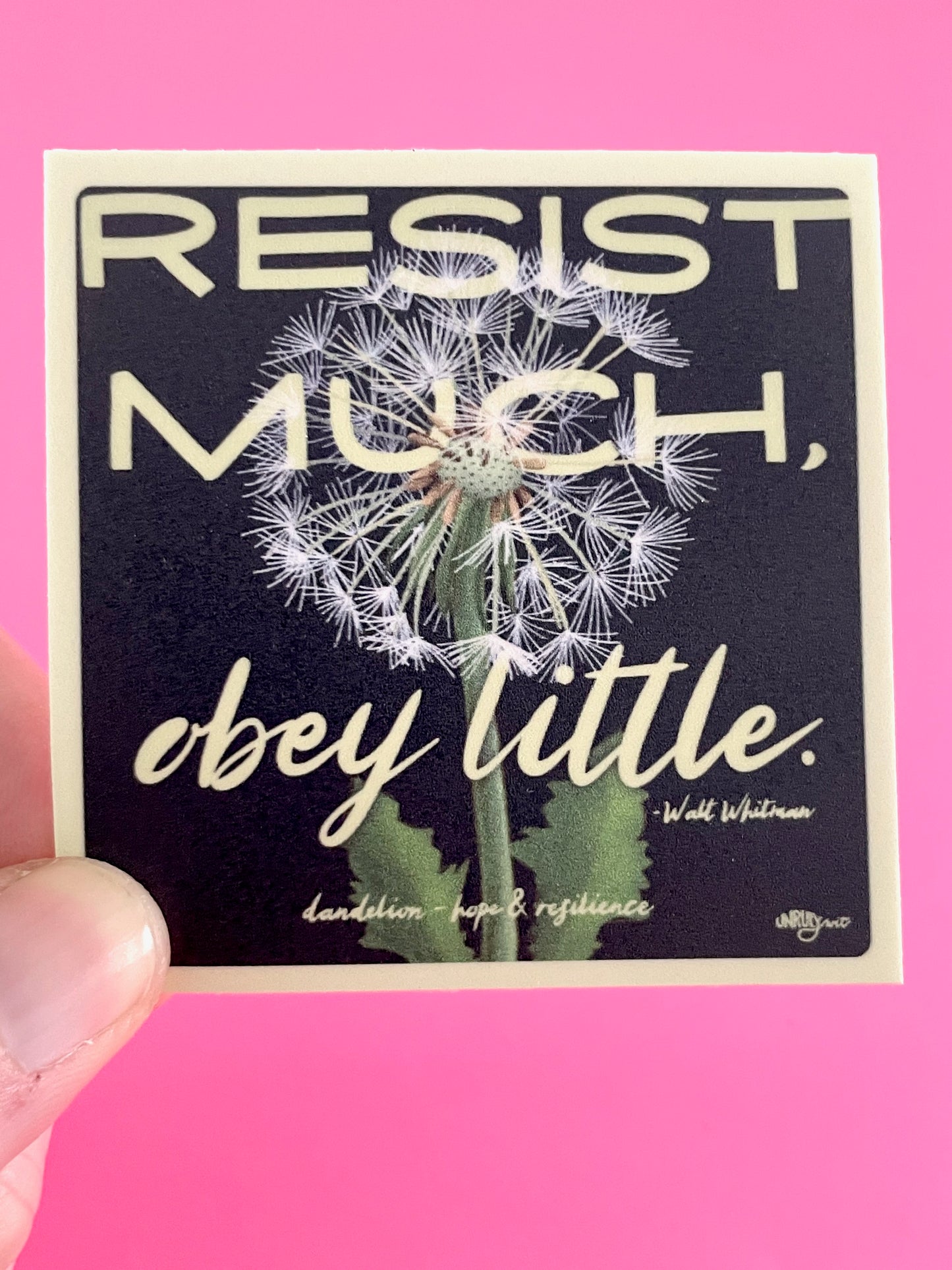 Resist Much, Obey Little - A Beautiful Resistance Sticker