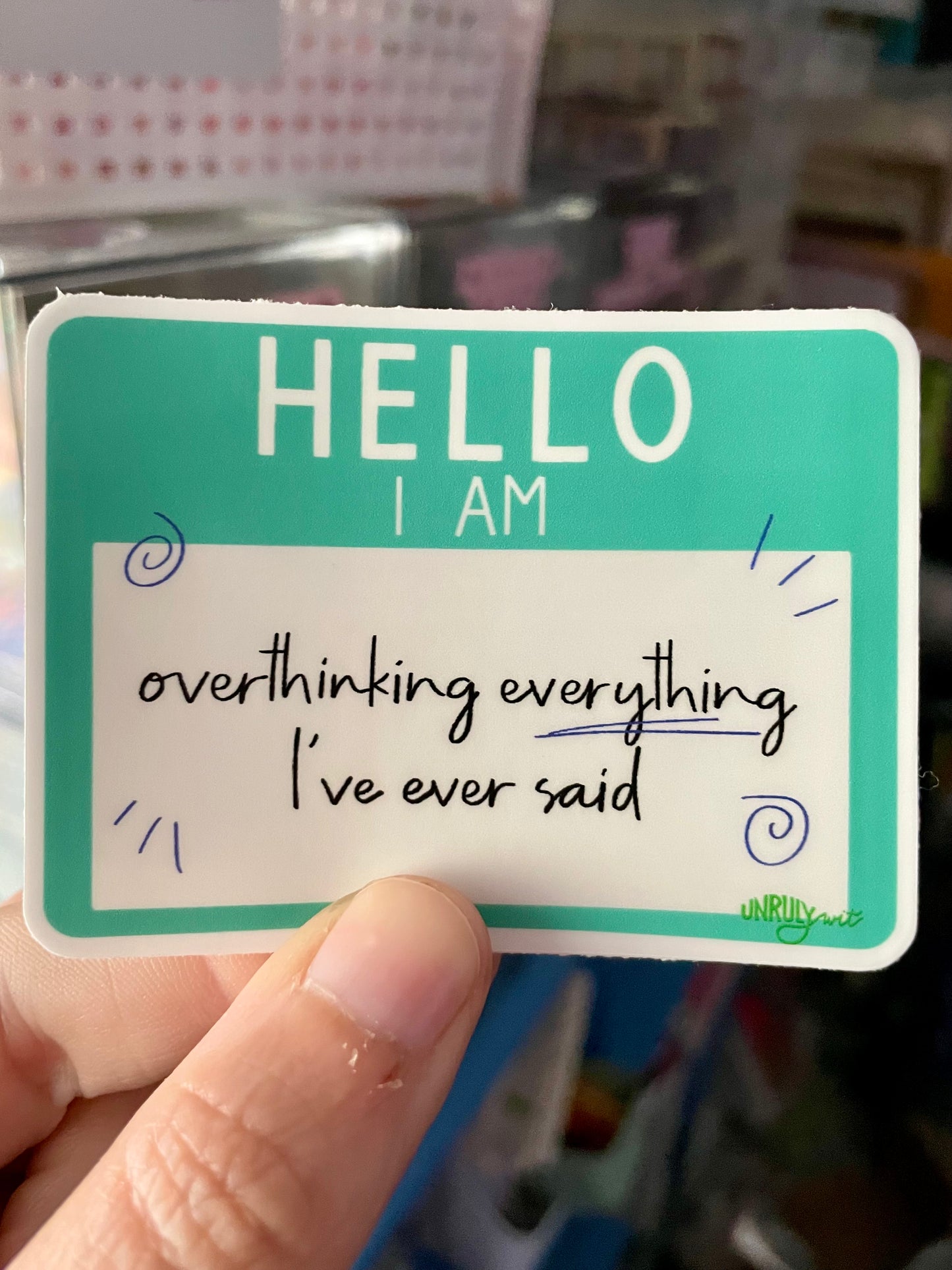 Hello, I Am Overthinking 3" Vinyl Sticker