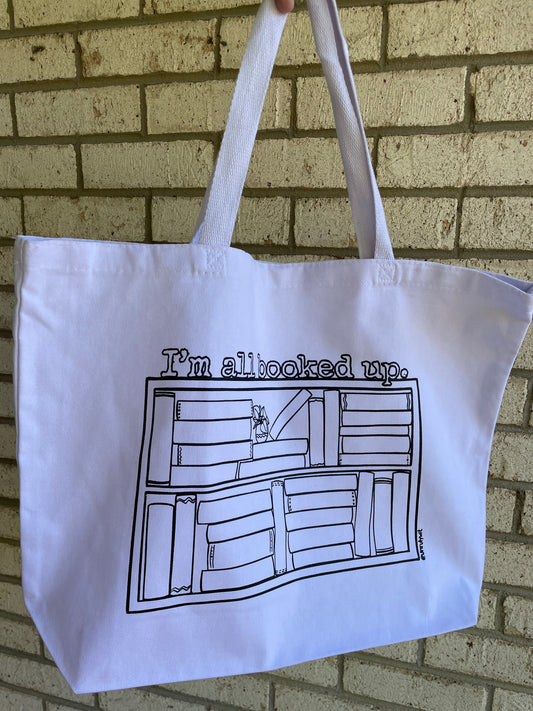 All Booked Up Book Tracking Tote Bag