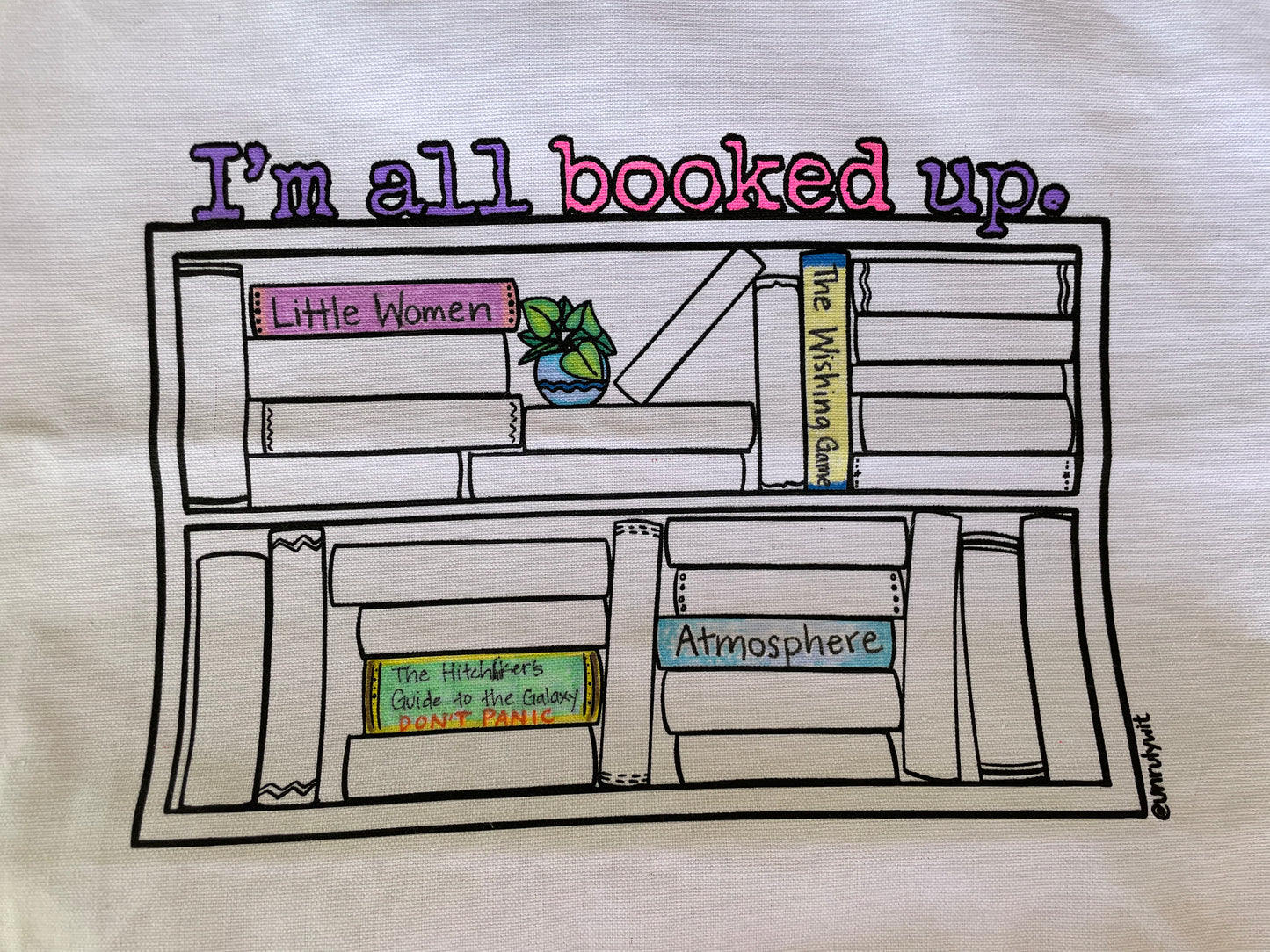 All Booked Up Book Tracking Tote Bag