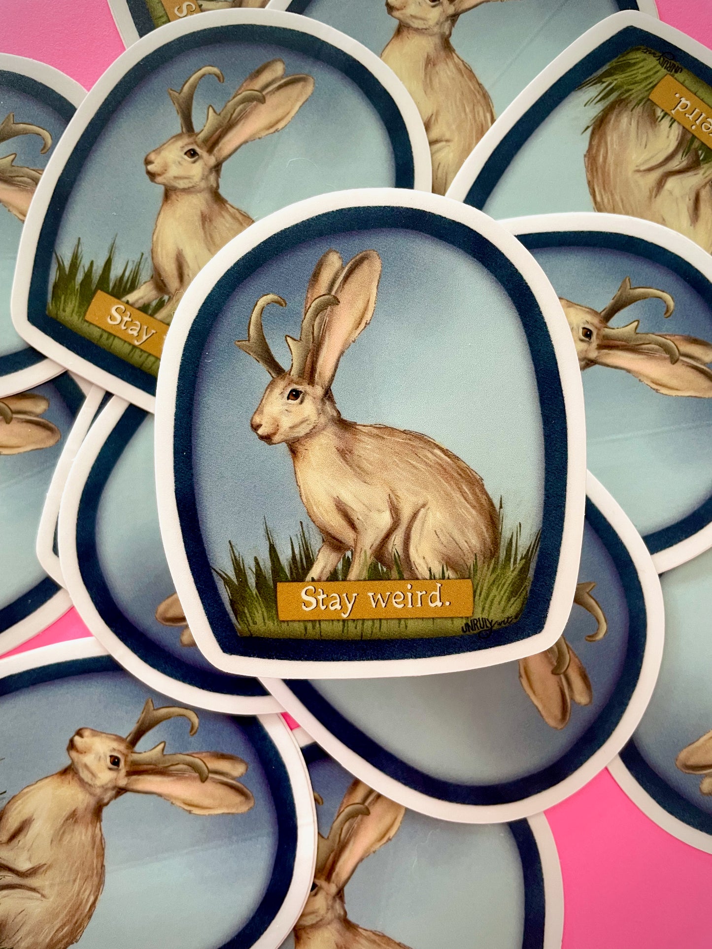 Stay Weird Jackalope Vinyl Sticker