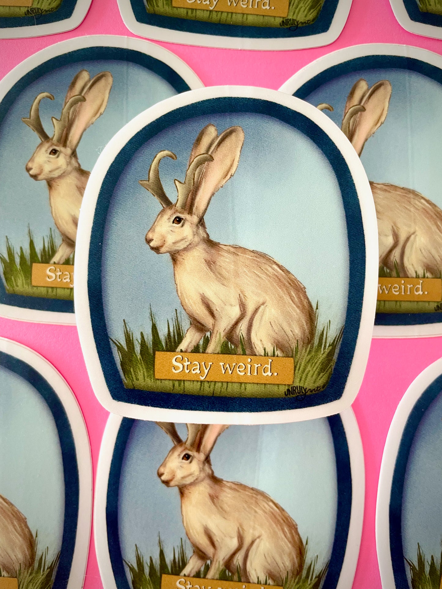 Stay Weird Jackalope Vinyl Sticker