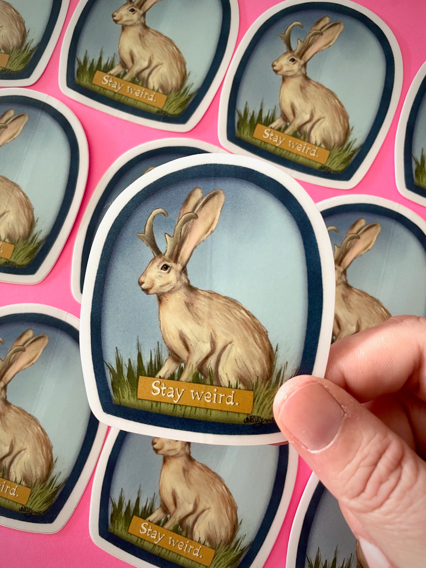 Stay Weird Jackalope Vinyl Sticker
