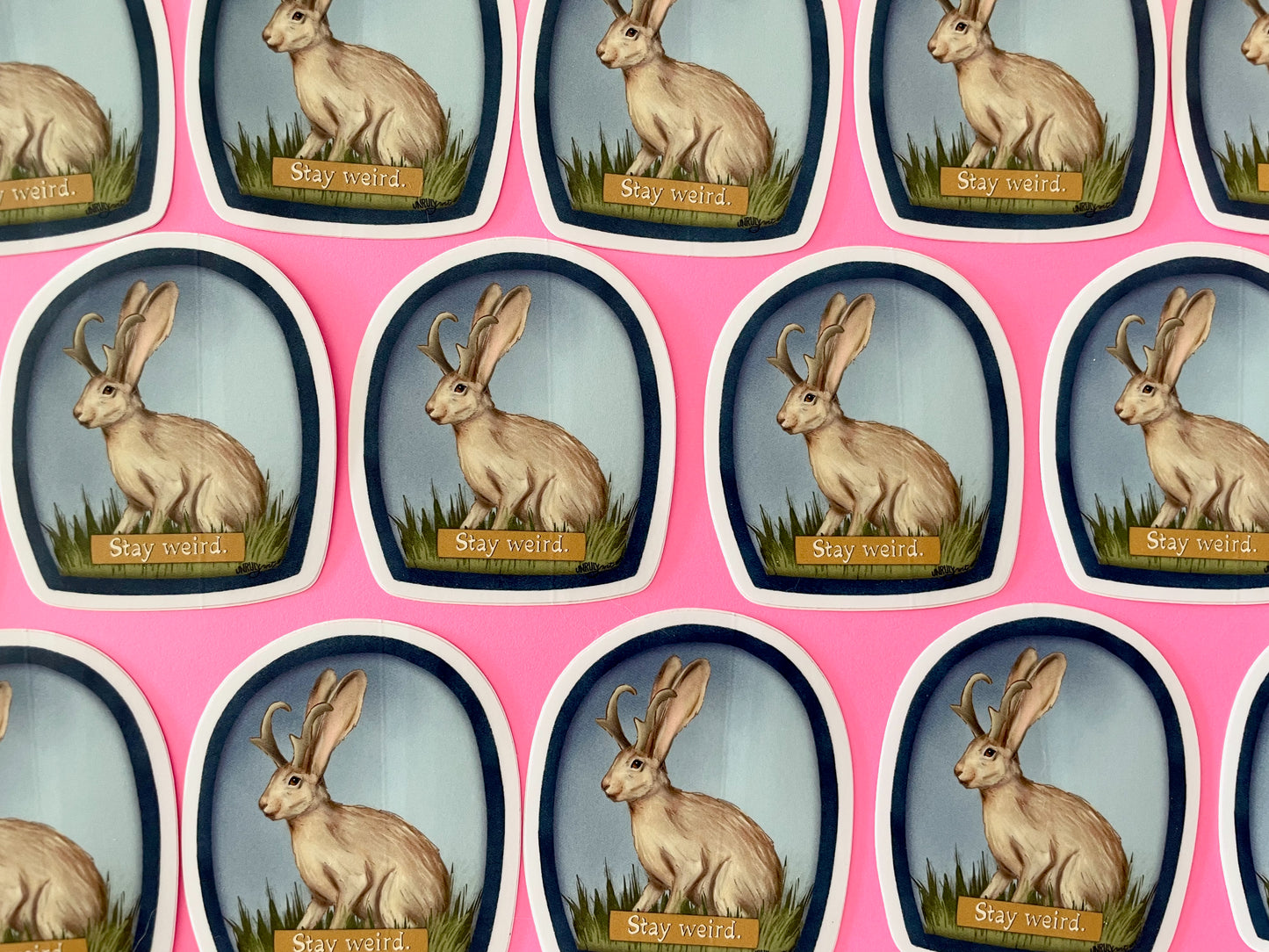 Stay Weird Jackalope Vinyl Sticker