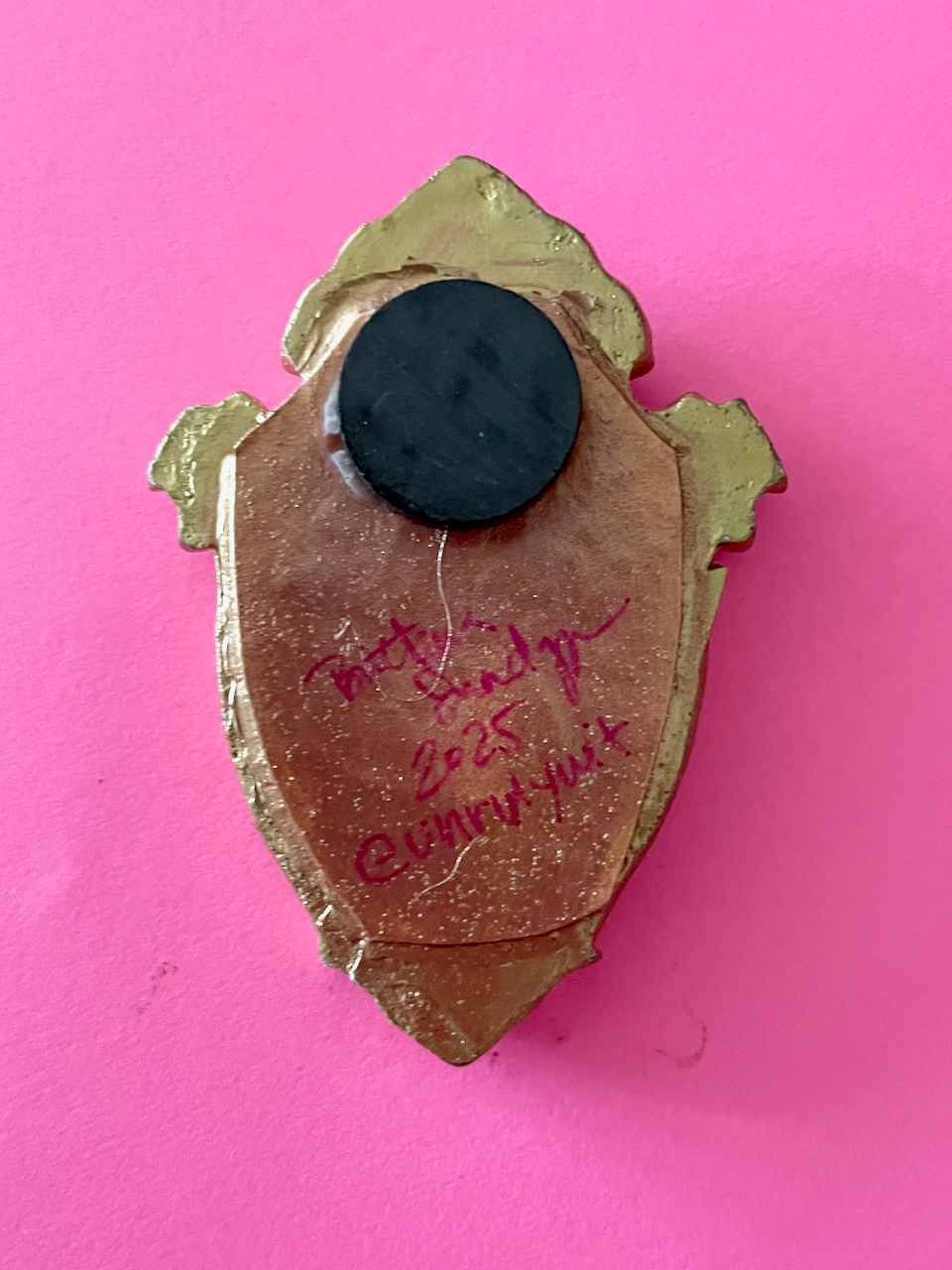 Your Time Starts Now Original Painting Magnet (Gold Shield 1)