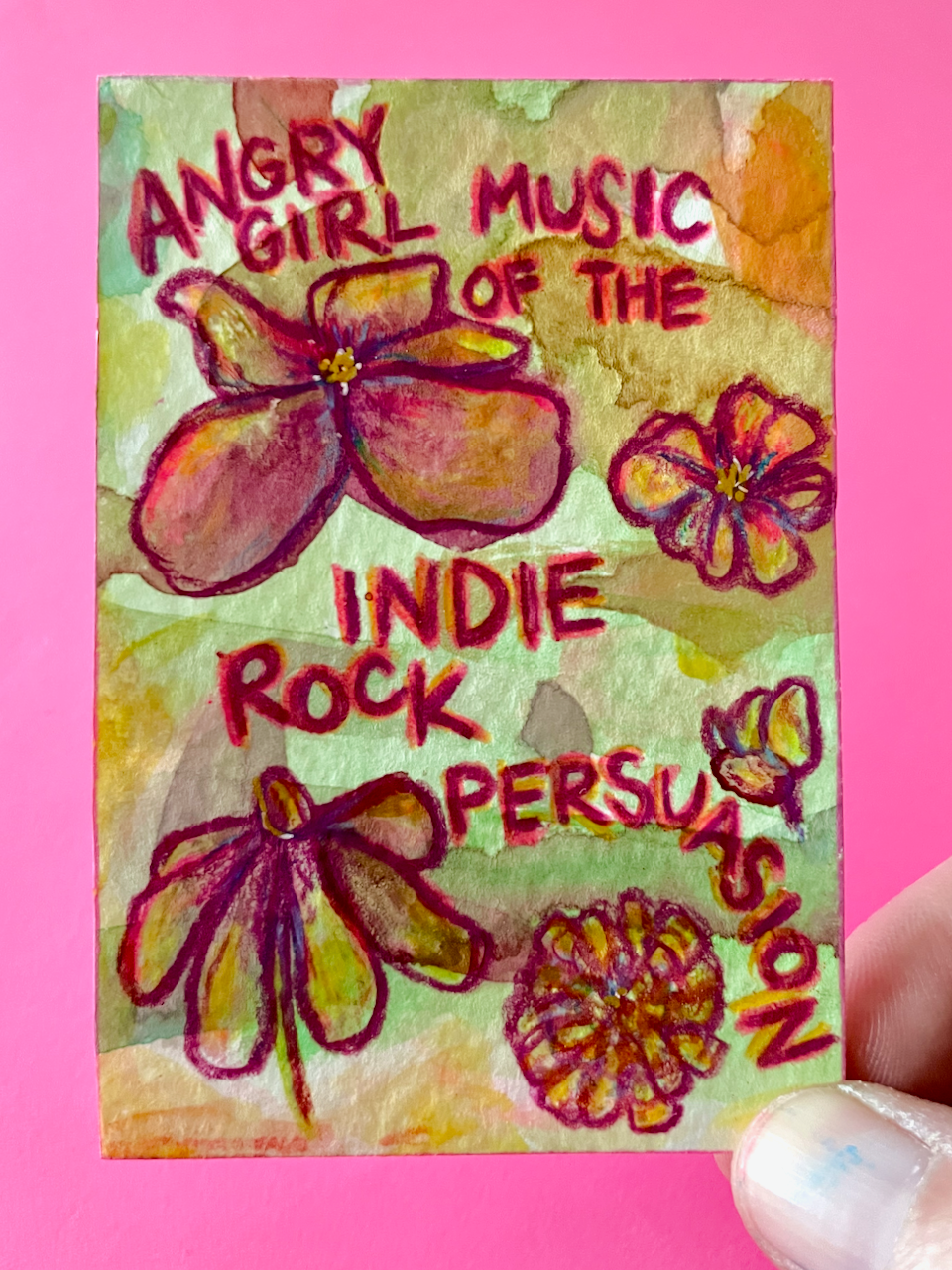 Angry Girl Music of the Indie Rock Persuasion Original Painting, version 1