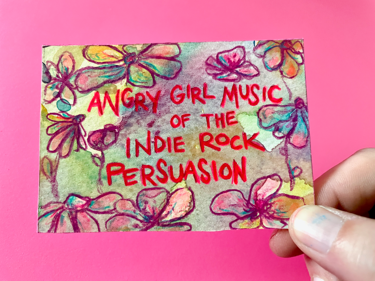 Angry Girl Music of the Indie Rock Persuasion Original Painting, version 2