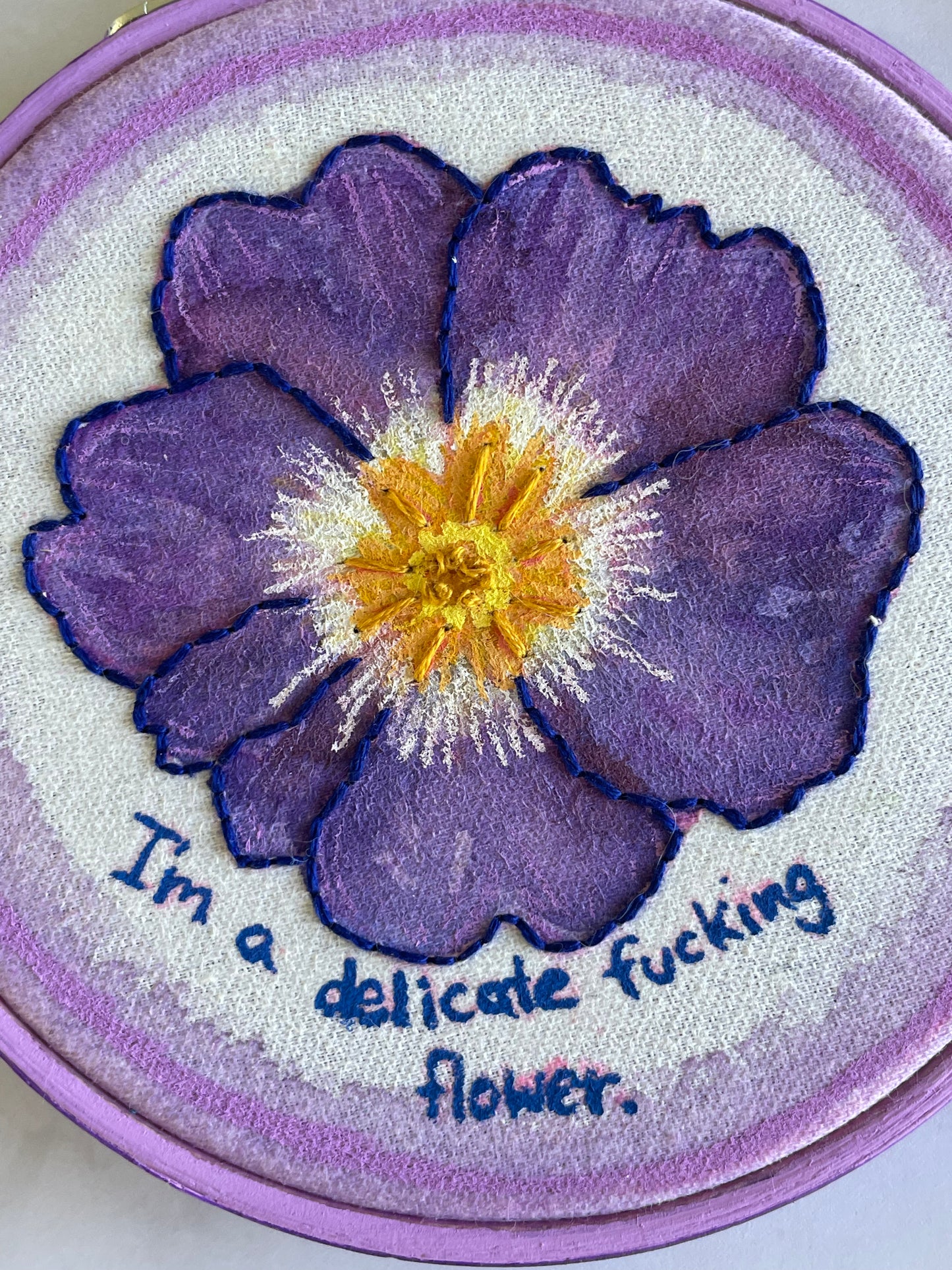 Delicate F-ing Flower 4” Embroidery