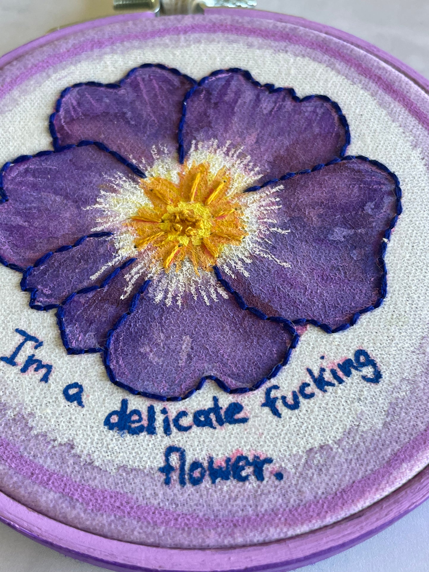 Delicate F-ing Flower 4” Embroidery