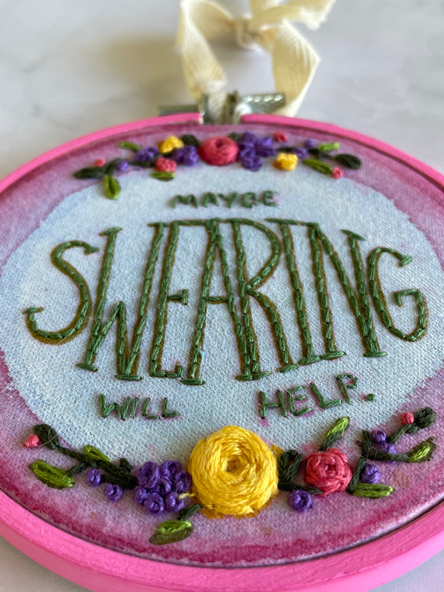 Maybe Swearing Will Help 4” Embroidery
