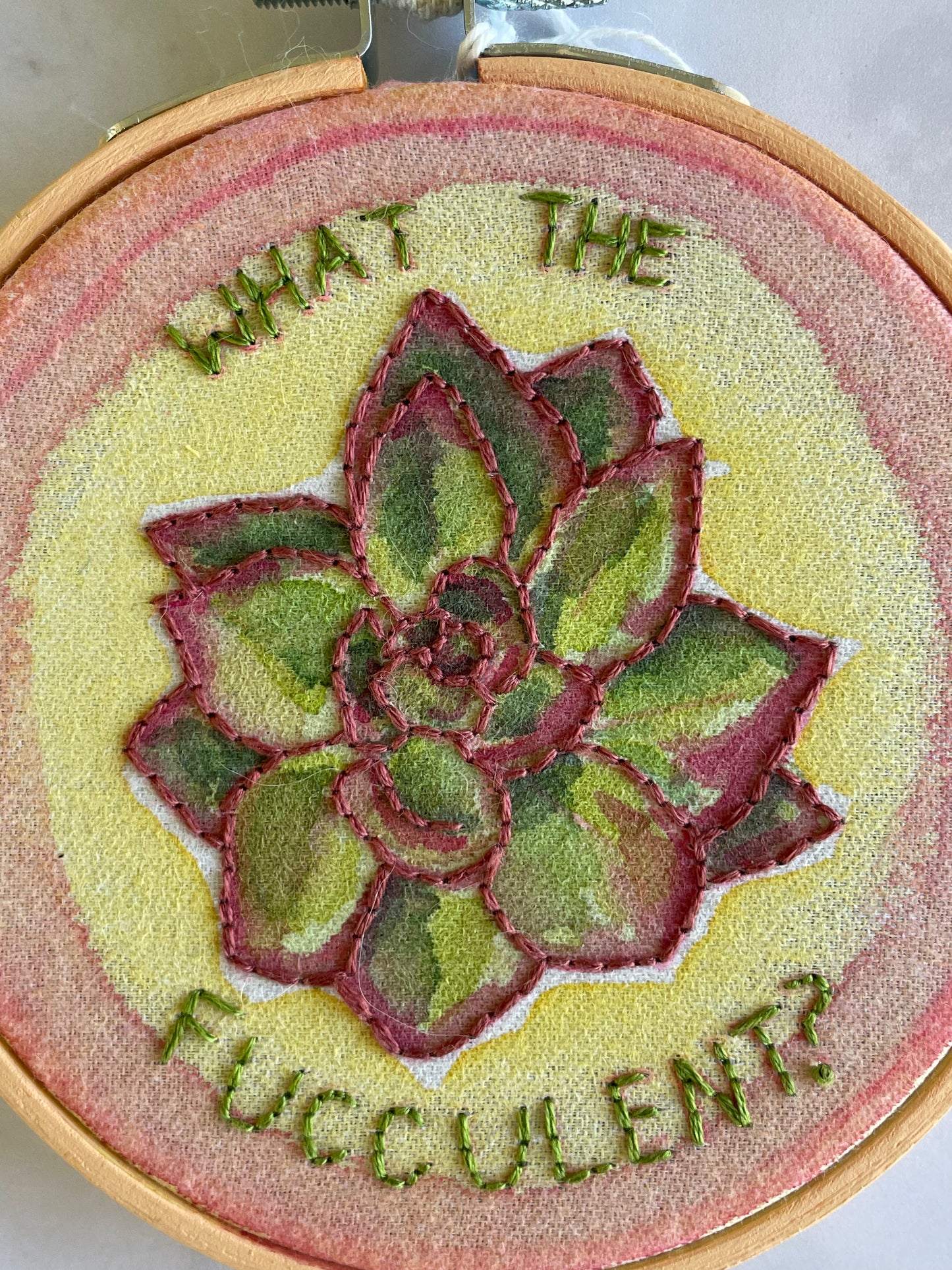 What the Fucculent 4” Embroidery