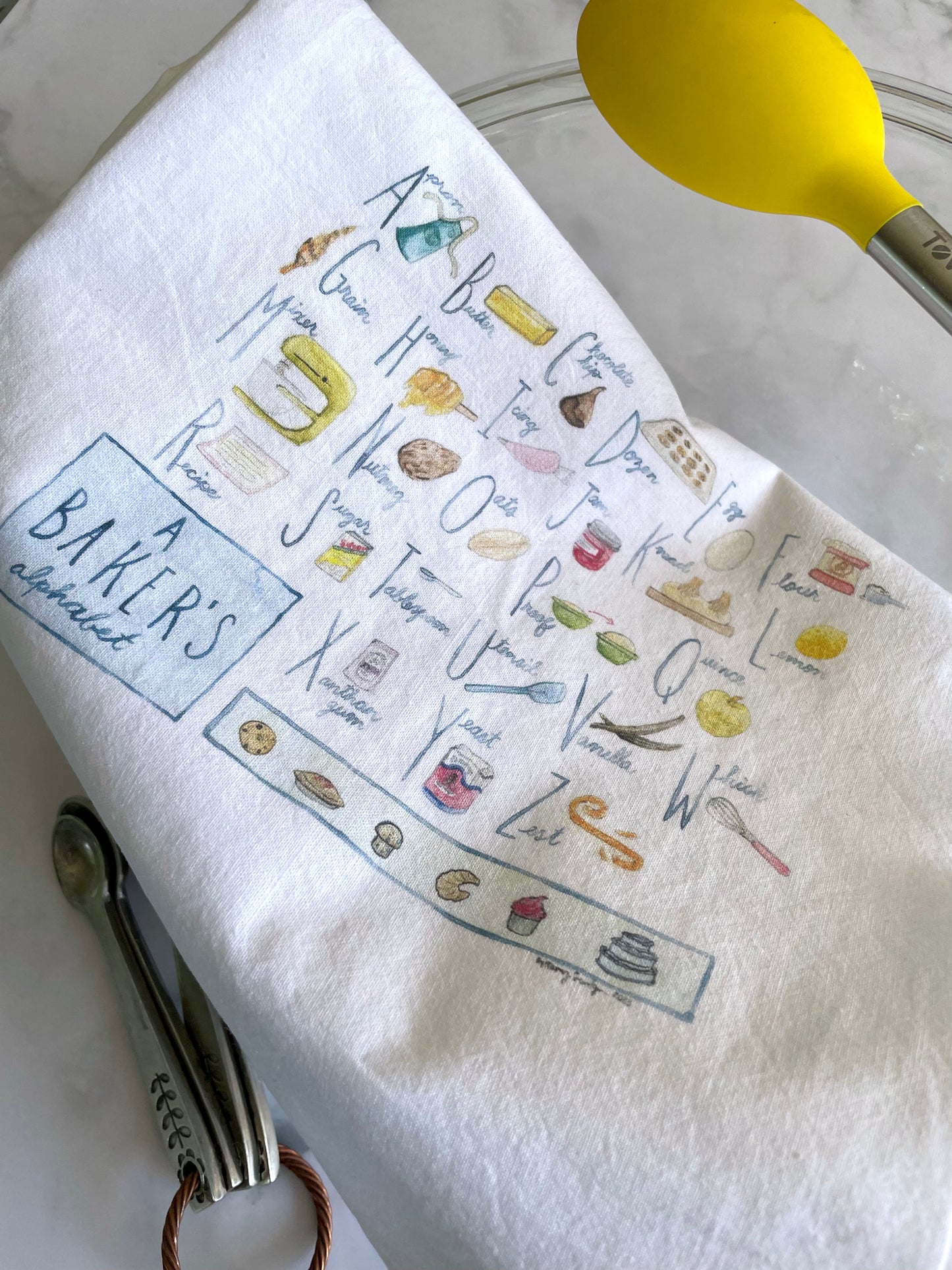 Baker's Alphabet Tea Towel
