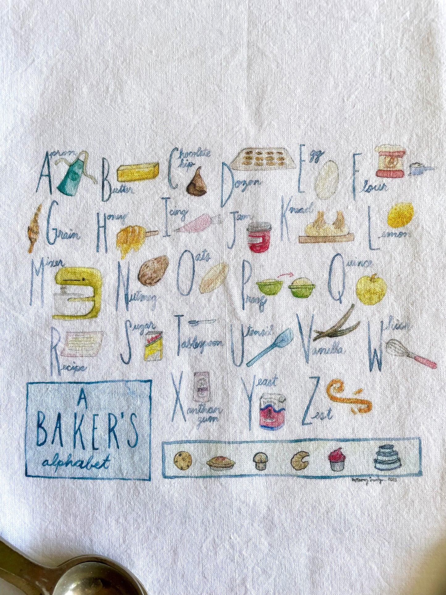 Baker's Alphabet Tea Towel